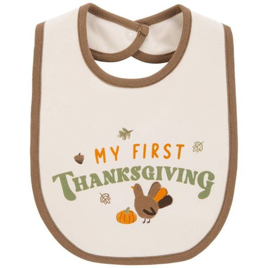 Carter's Unisex Thanksgiving-Theme Bib - Ivory - Boy