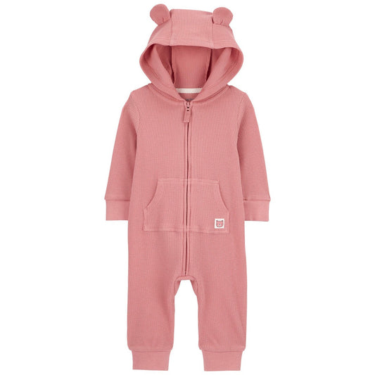 Carter's Baby Girls Long Sleeve Jumpsuit, 9 Months, Pink