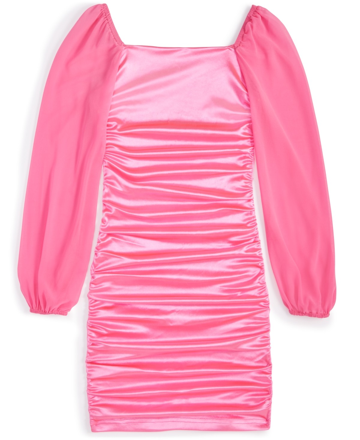 With Jules Big Girls Ruched Dress XL Bright Pink