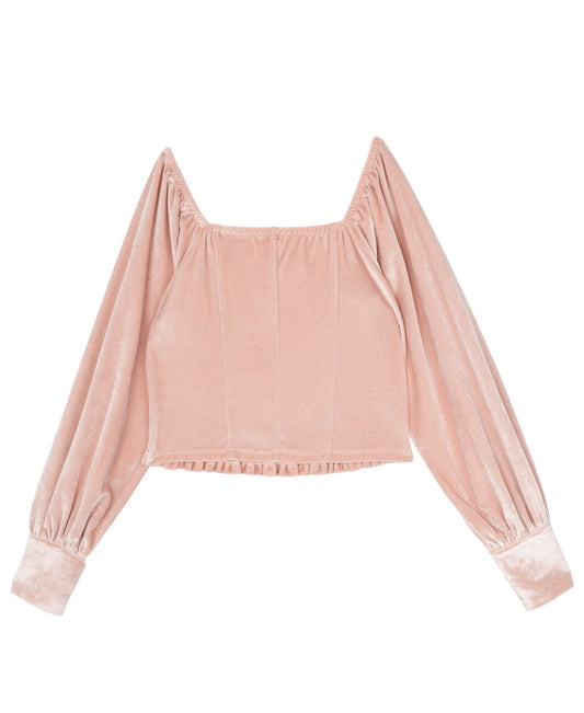 Stella 88 Velvet Faux Corset Top XL- Blush
Girl