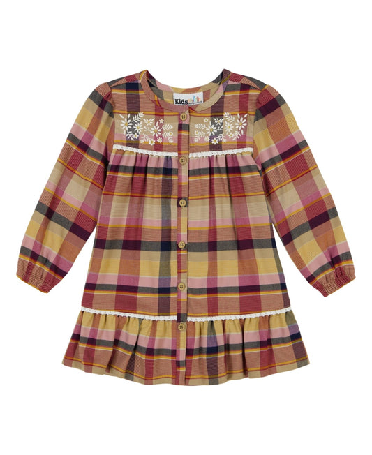 Kids Headquarters Toddler and Little Girls Crochet Trim Dress