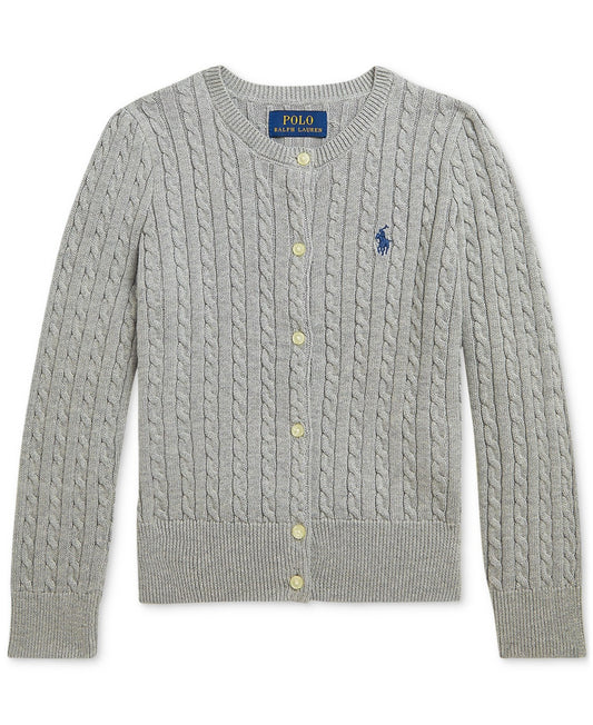 Polo Ralph Lauren Girls Cotton Cardigan Size S - Andover Heather