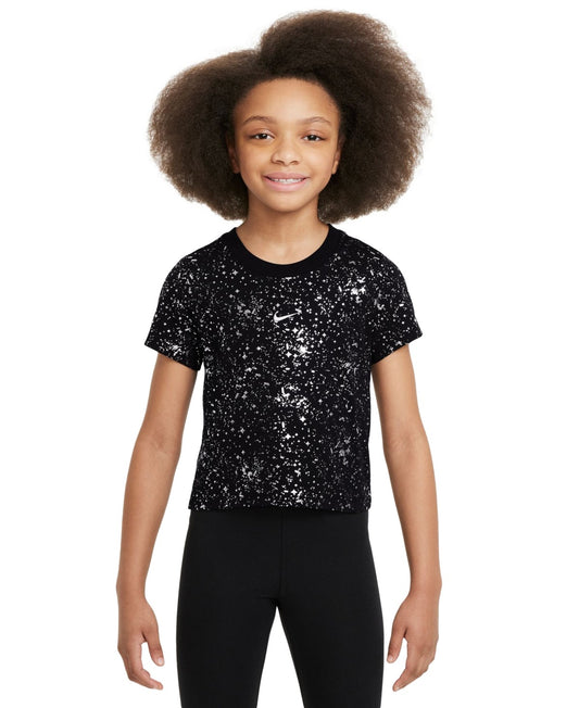 Nike   Girls Sportswear Cropped T-Shirt Black, Size L