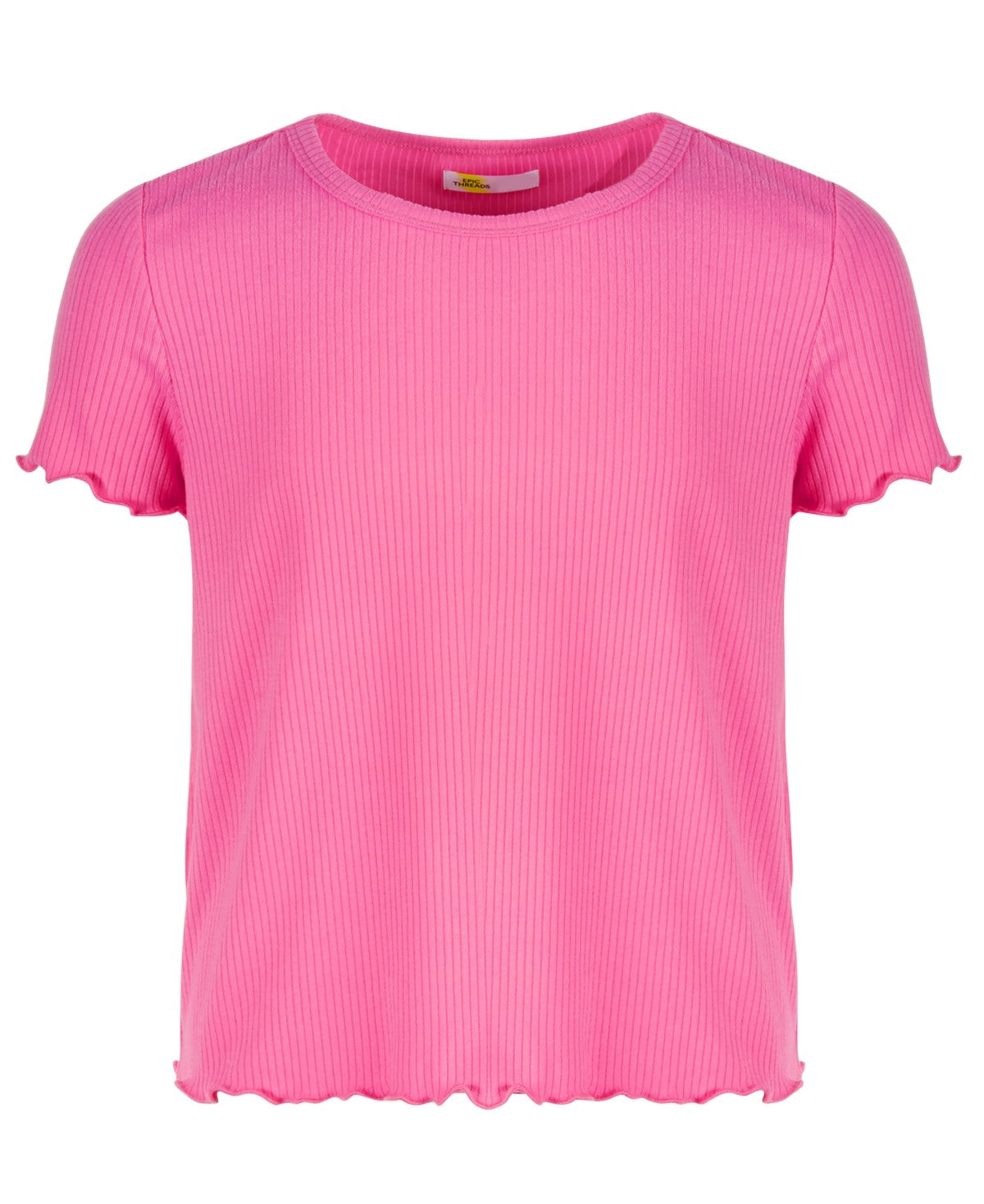 Epic Threads Girls Solid Ribbed T-Shirt - Pop Pink