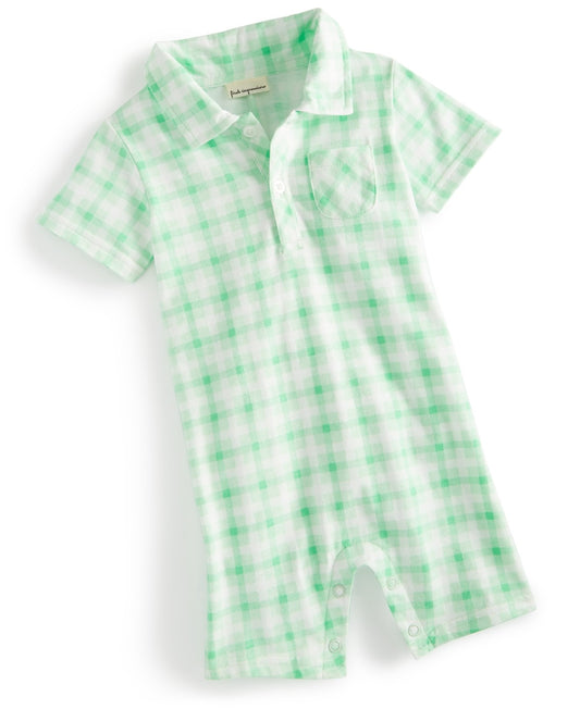 First Impressions Baby Boys Friendship Plaid Sunsuit - Mint Pistachio