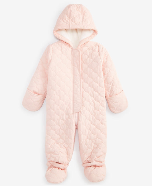 First Impressions Hooded Quilted Snowsuit 24 Months - Pale Blush girl