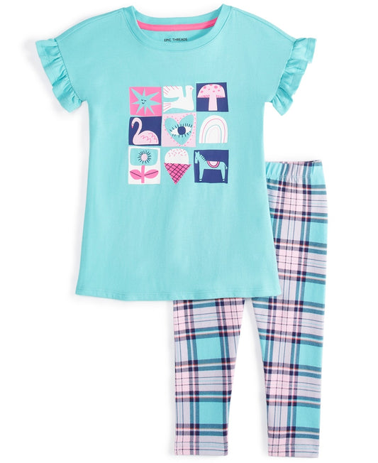 Epic Threads Toddler Girls Tunic & Leggings Set, 2T - Sea Serpent