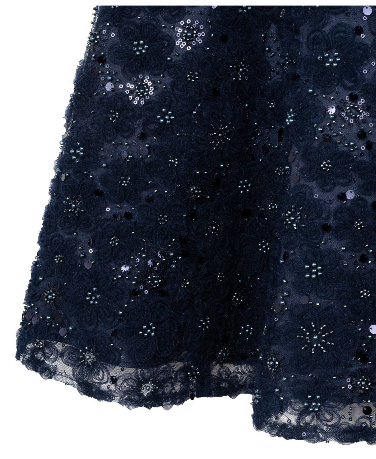 Rare Editions Girls Sequin Soutache Social Dress - Navy  7