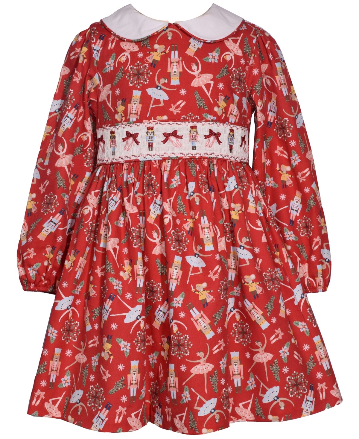 Bonnie Jean Little Girls Nutcracker Print Dress - Red 5