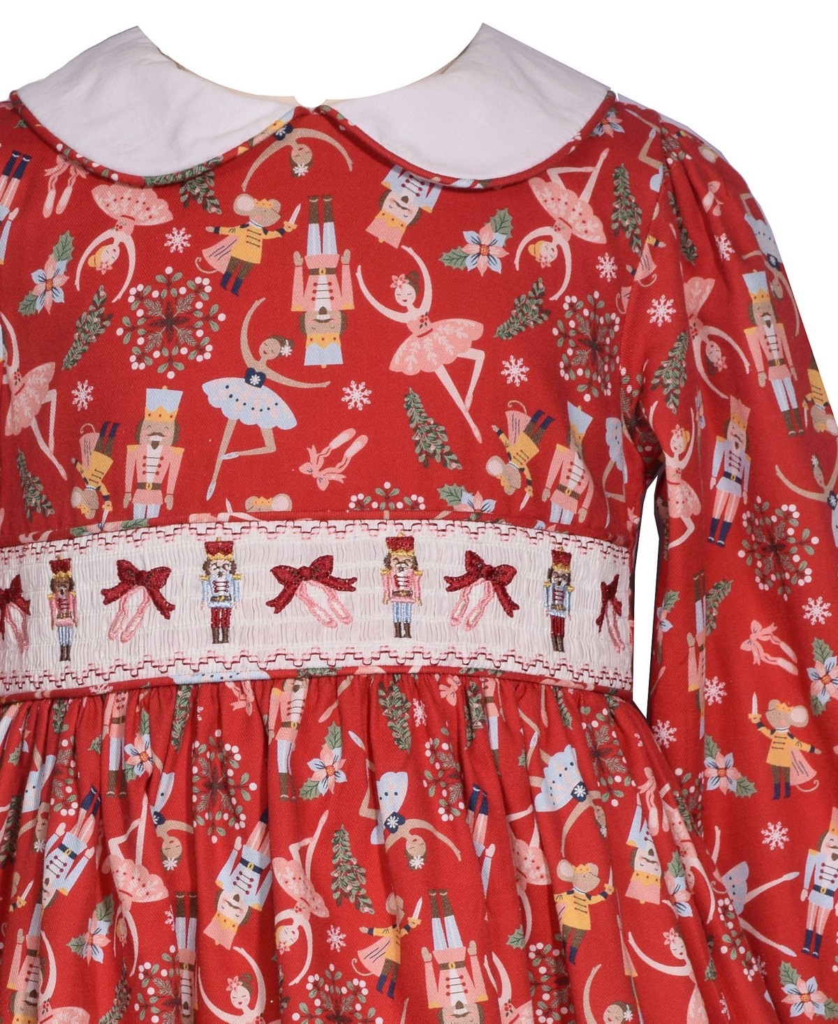 Bonnie Jean Little Girls Nutcracker Print Dress - Red 5