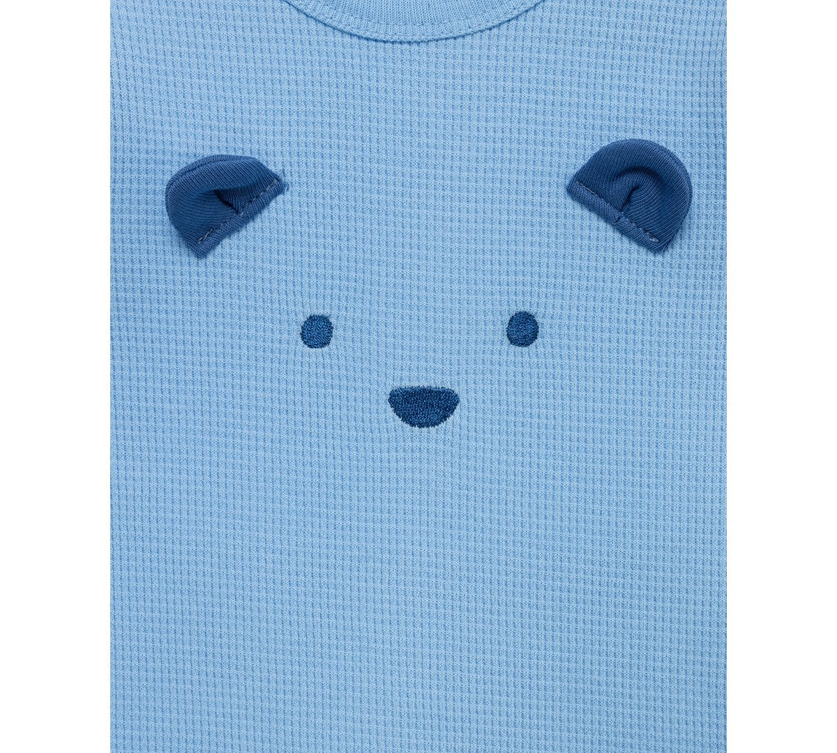 Little Me 3-Pc Bear Waffle-Knit Set, 6 Months - Blue - Boy
