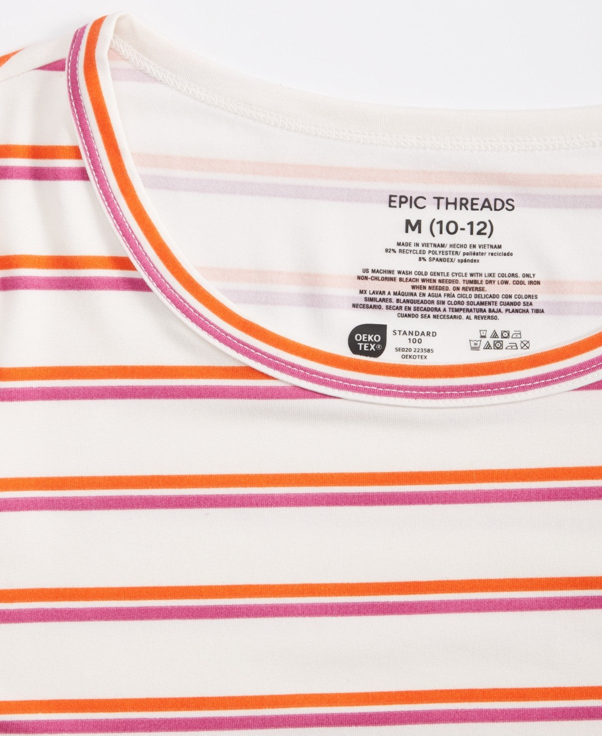Epic Threads Emily Striped Knit Top, Snowfall White XS Girl