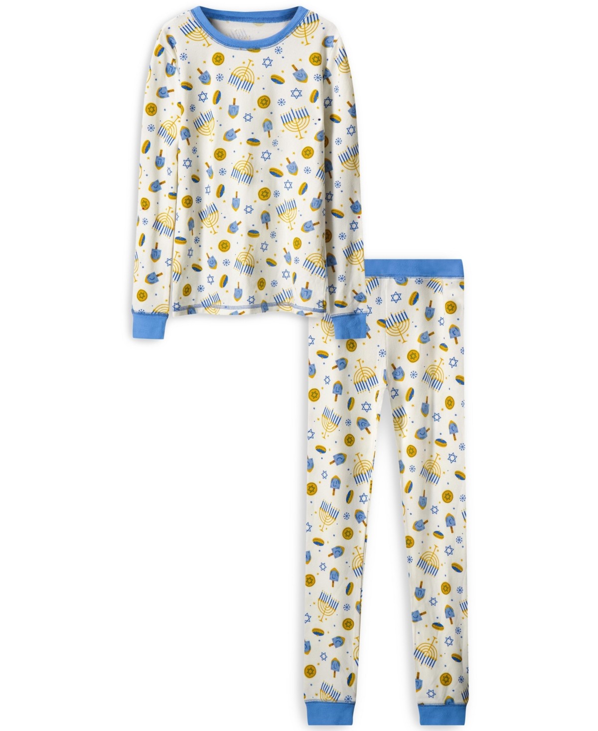 Max & Olivia Girls Hanukkah Pajama Set, Cream, Size 8