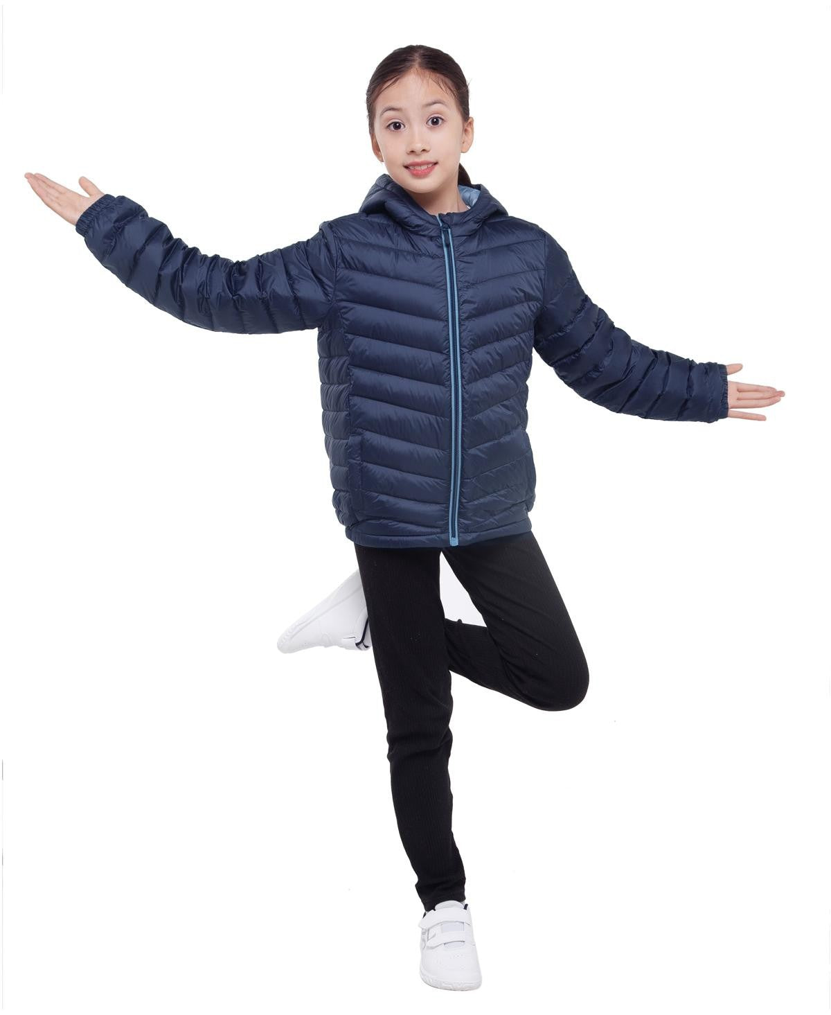 Rokka&Rolla Girls Ultra Light Down Jacket, Size 10-12US - Sky