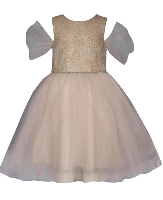 Bonnie Jean Little Girls Mesh Ballerina Party Dress - Taupe