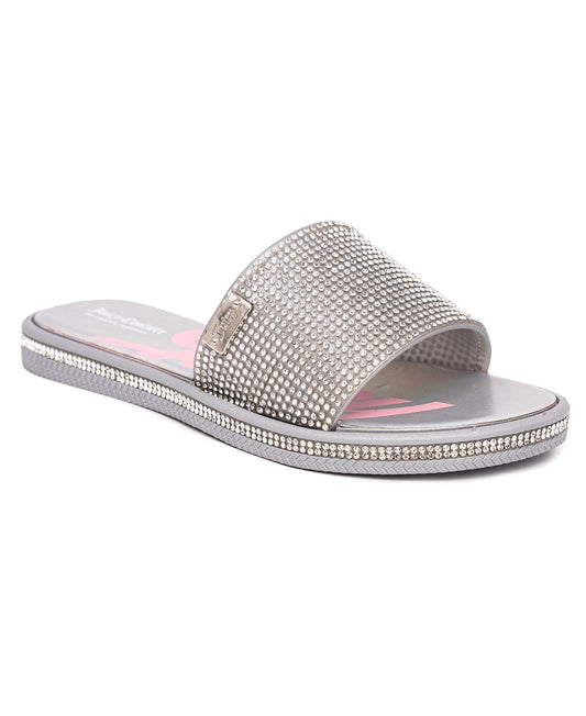 Juicy Couture Little and Big Girls Yimmy Flat Sandal - Silver