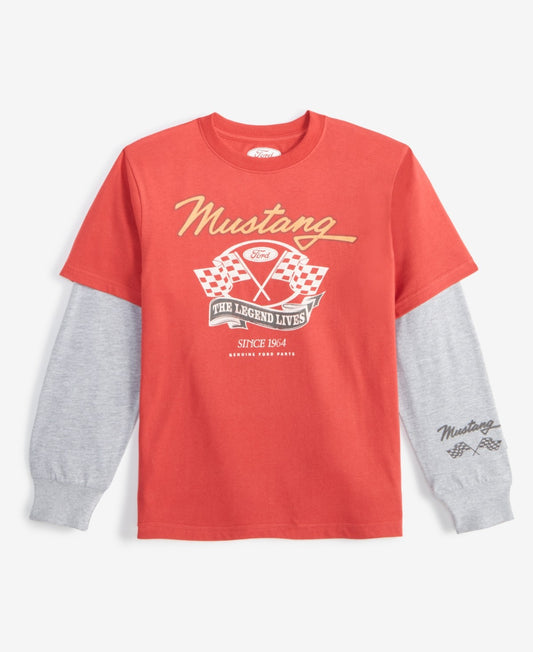Grayson Threads Kids Big Boys Mustang T-Shirt Red, L