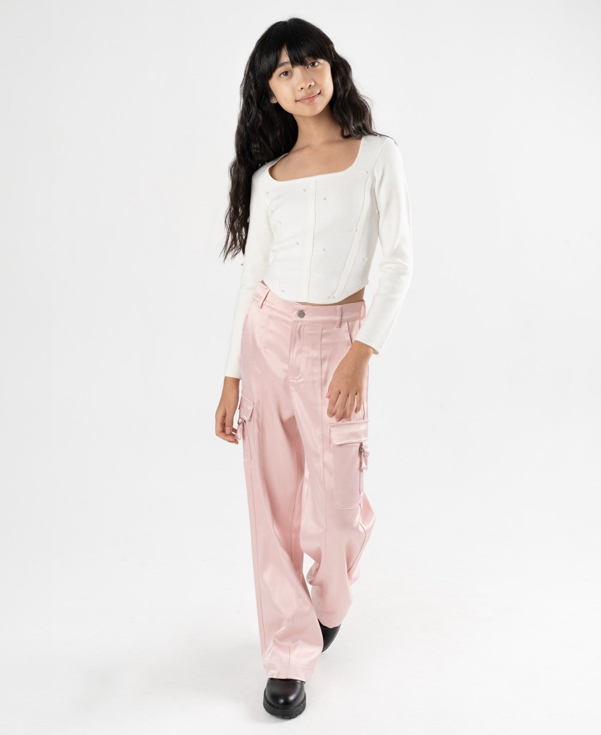 Stella 88 Satin Cargo Pant Blush, Size L 
Girl