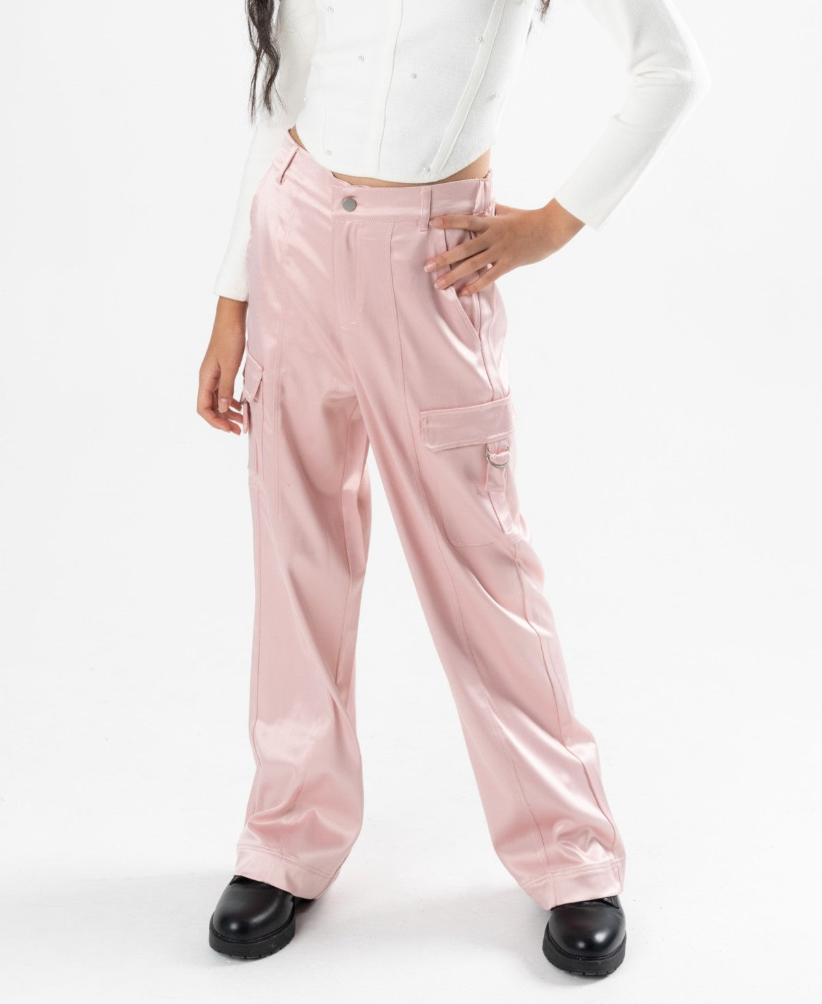 Stella 88 Satin Cargo Pant Blush, Size L 
Girl