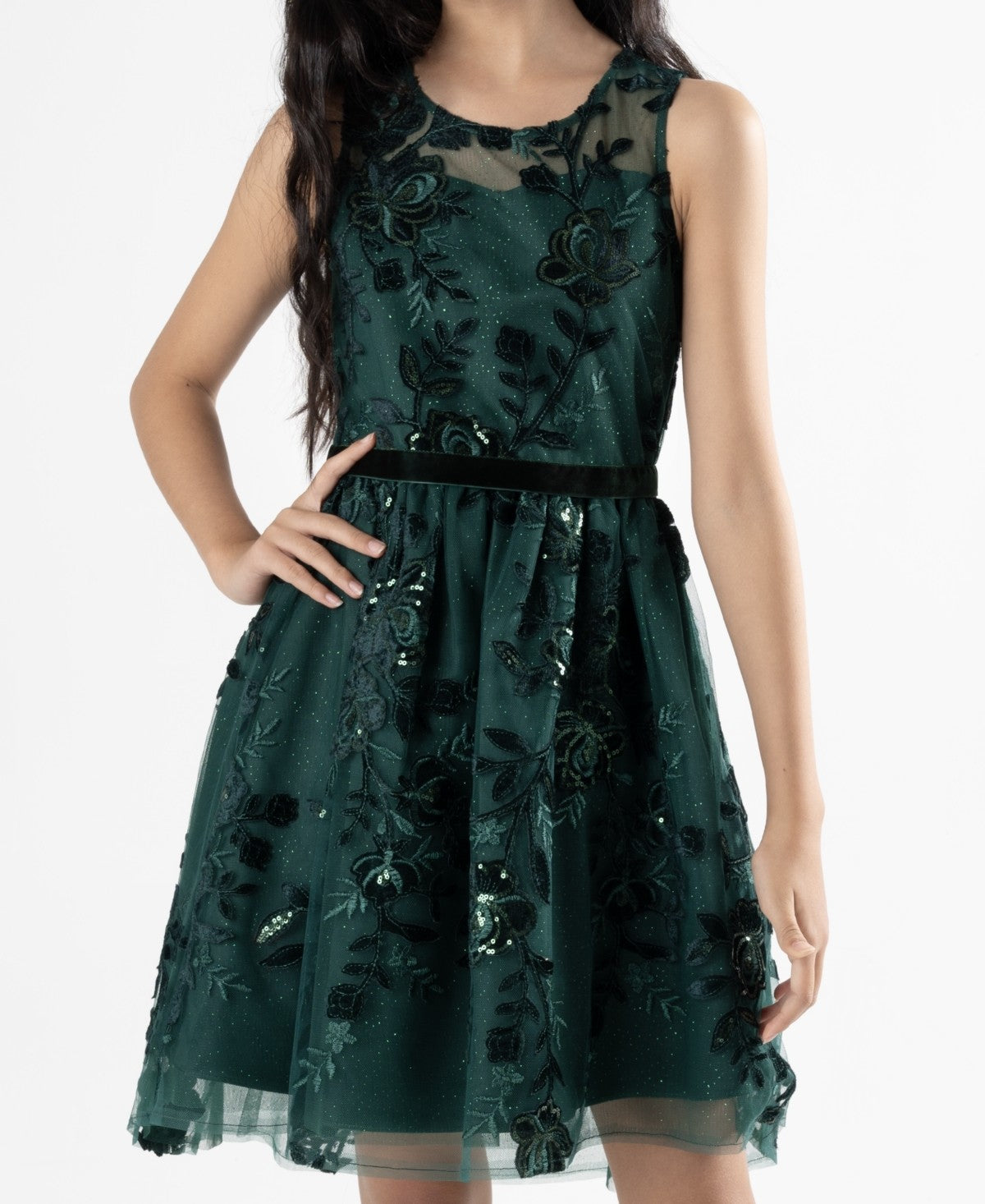 Rare Editions Hunter Velvet Dress, Burnout, Size 8 girl