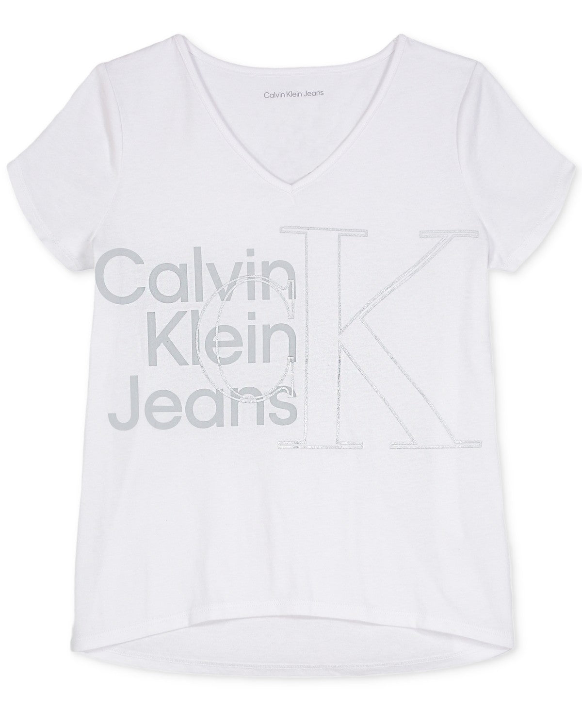 Calvin Klein Girls' V-Neck T-Shirt Size  L