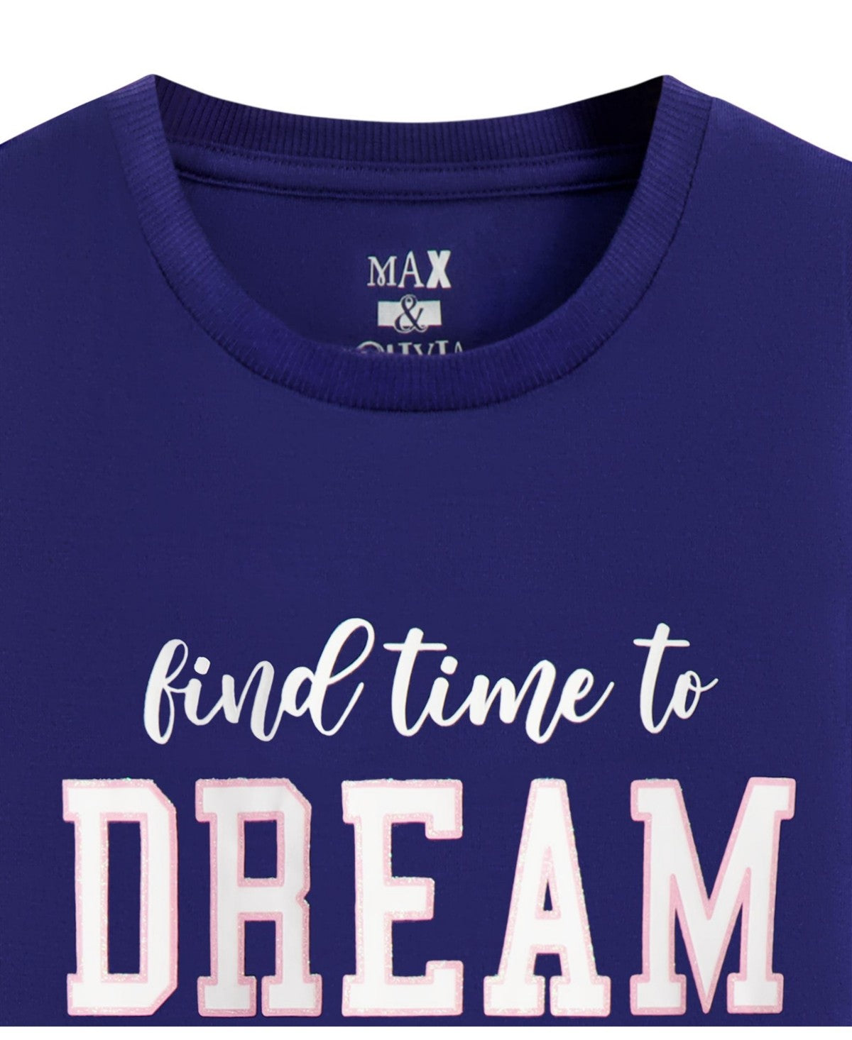 Max & Olivia Girls Plaid Jogger Pajama Set Navy, M (7/8) US