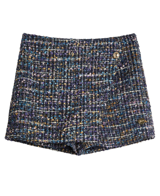 Guess Tweed Mini Skort for Big Girls, Blue, Size 16