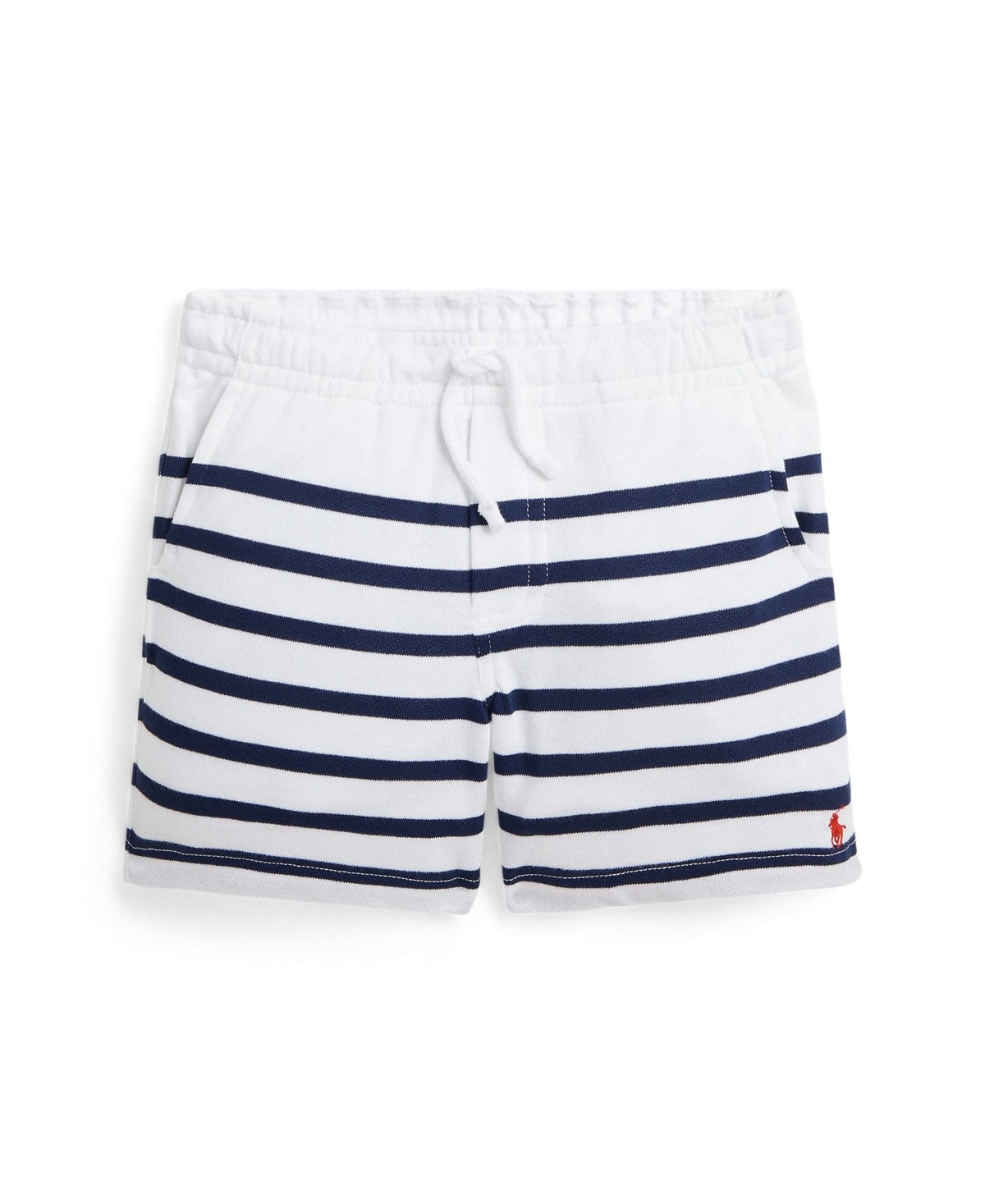 Polo Ralph Lauren Toddler and Little Boys Striped Spa Terry Drawstring Shorts - White, Spring Navy