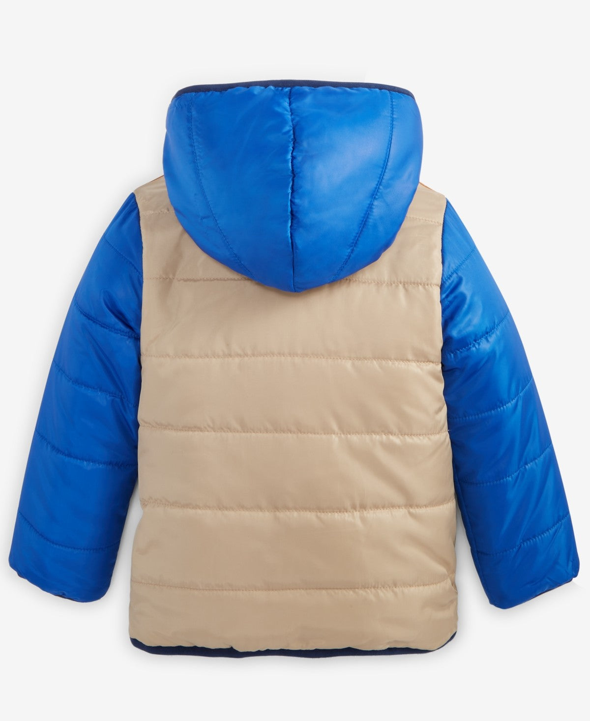 Epic Threads Boys Reversible Hooded Puffer Jacket, L - Brown