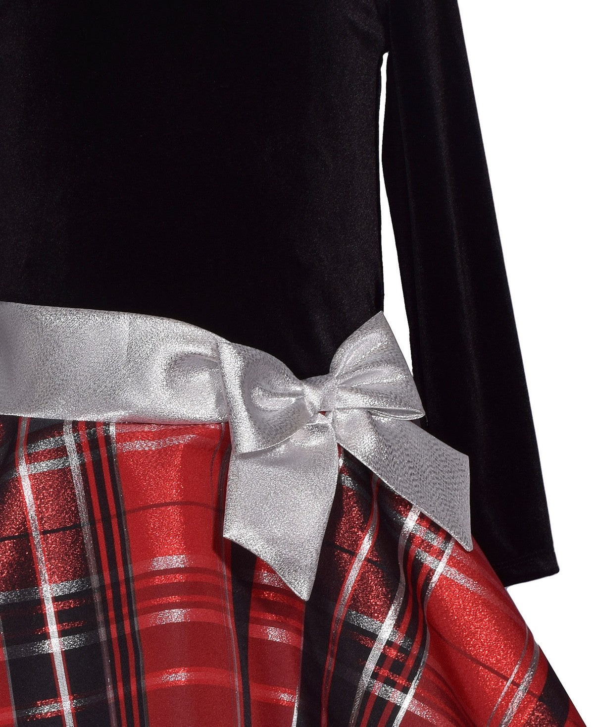 Bonnie Jean Girls Plaid Dress with Side Bow, Size 14 girl