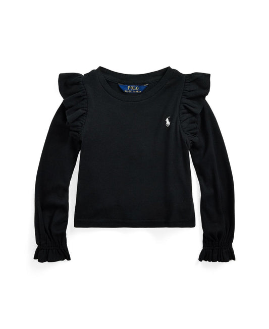 Polo Ralph Lauren Kids Ruffled Long Sleeve Top, Size 6 girl