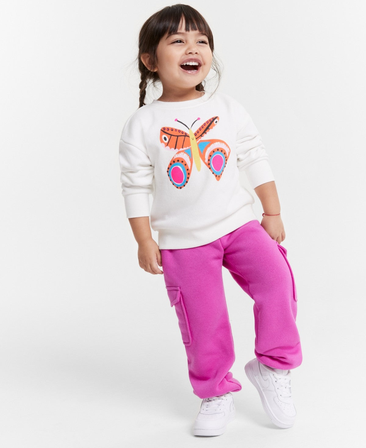 Epic Threads Girls Butterfly-Print Fleece Sweatshirt