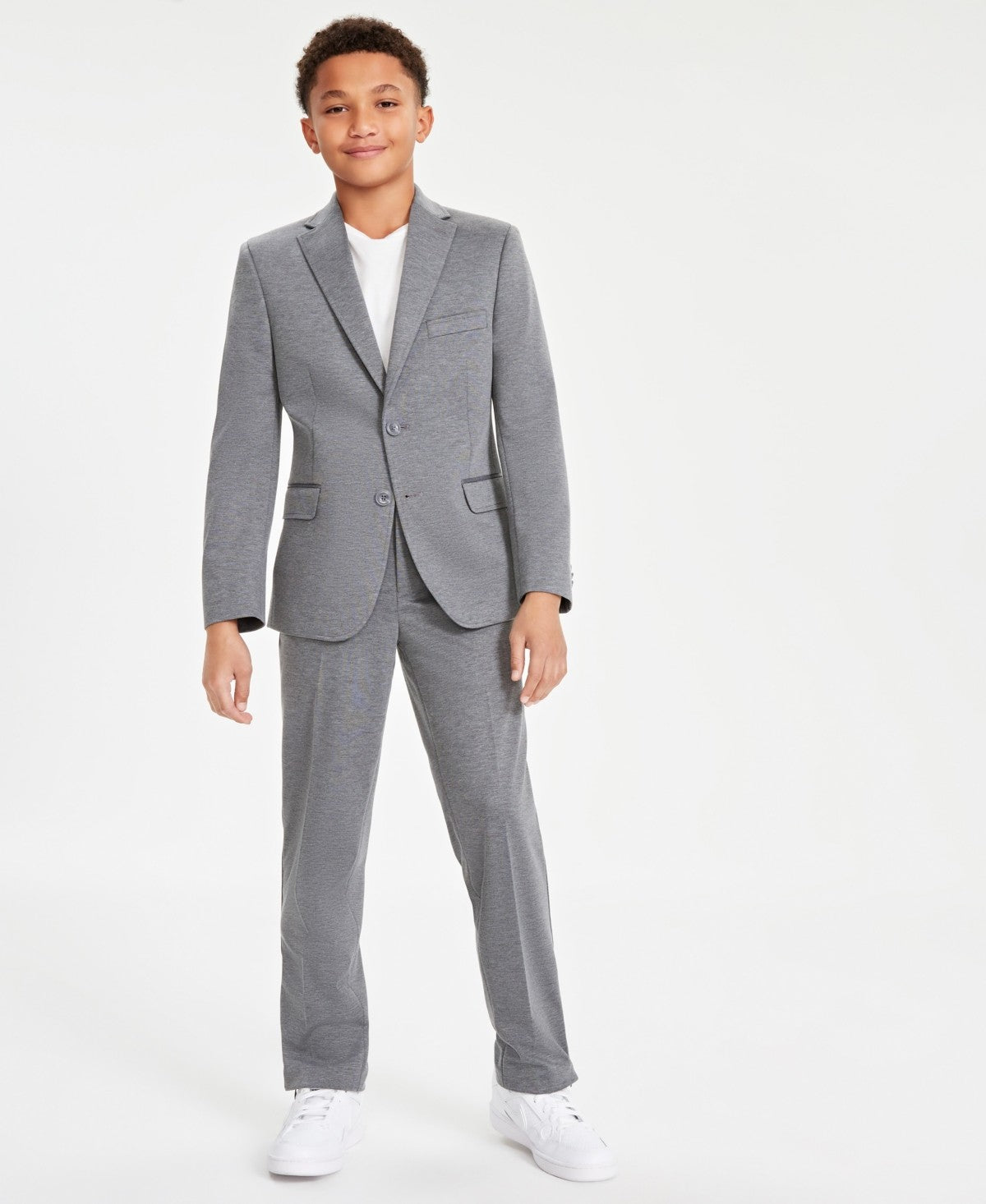 Michael Kors Boys Knit Stretch Suit Jacket 14R - Grey