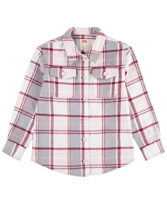 Levi's Big Girls Oversized Plaid Shacket - Classic Red Plum