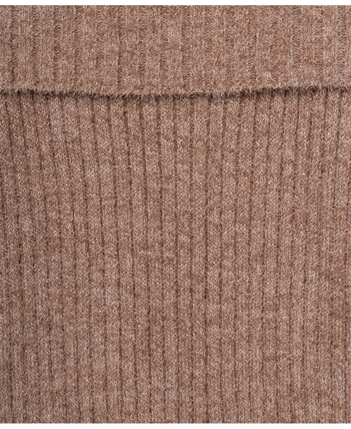 Rare Editions Fuzzy Lurex Dress Cold Shoulder Taupe, Size 8