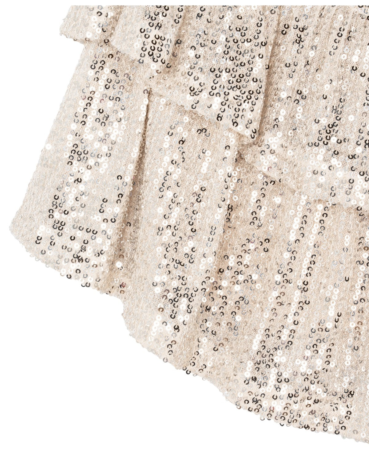 Stella 88 Sequin Mesh Tiered Skirt Ivory, Size L girl