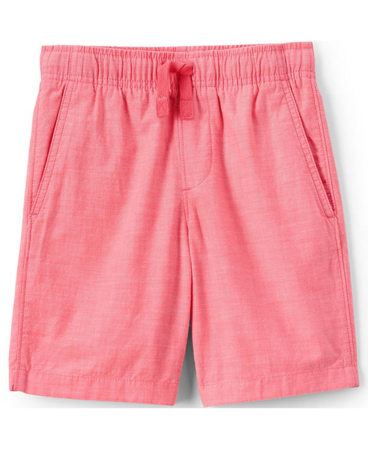 Lands' End Boys' Chambray Shorts, Size L (10/12), Washed Pink