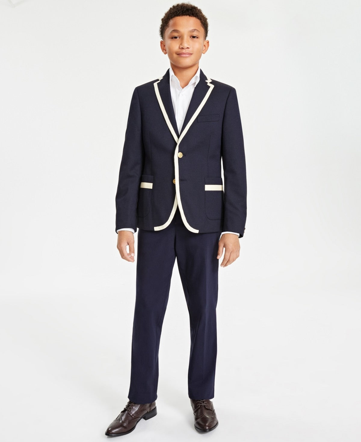 B By Brooks Brothers Boys Classic Stretch Suit Jacket 14R Midnight