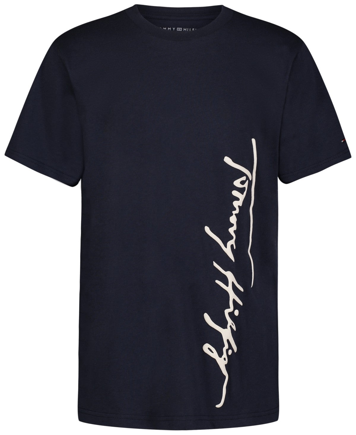 Tommy Hilfiger Boys XL Script Runner Logo T-Shirt Navy