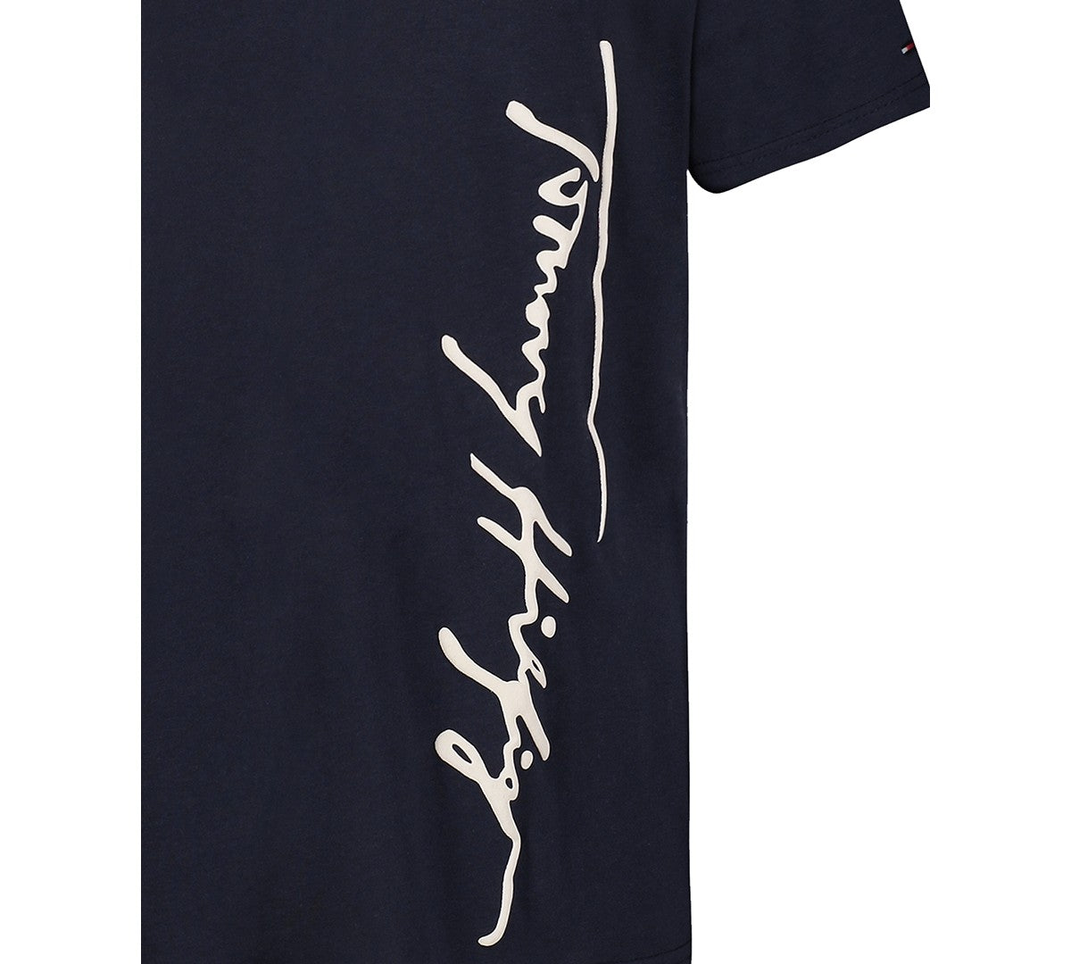 Tommy Hilfiger Boys XL Script Runner Logo T-Shirt Navy