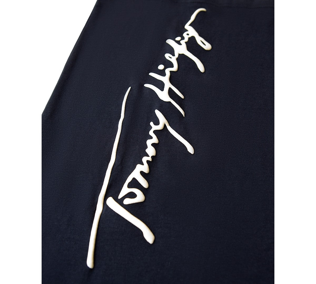 Tommy Hilfiger Boys XL Script Runner Logo T-Shirt Navy