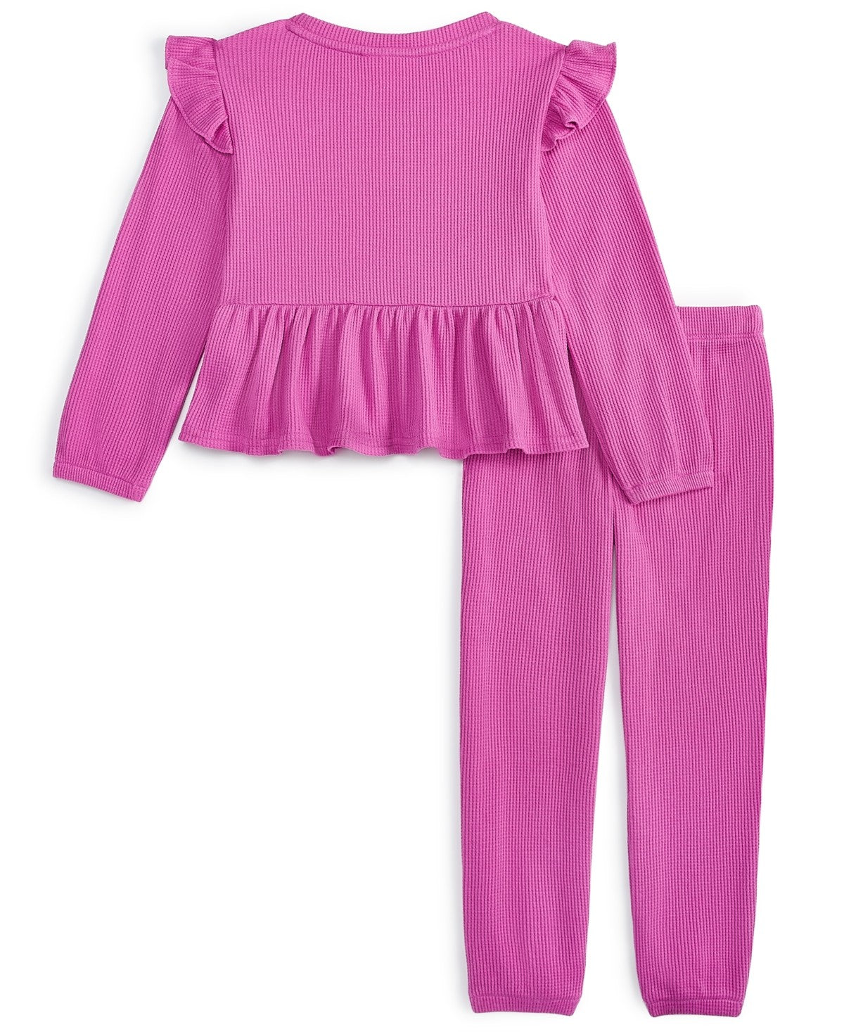 Epic Threads Toddler Girls Waffle Peplum Set 3T- Pink Orchid