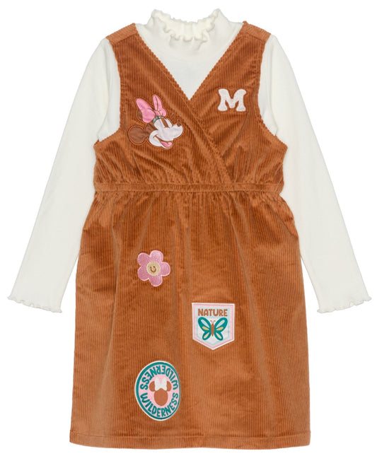 Disney Minnie Mouse 2-Piece Dress Set 3T- Brown Girl
