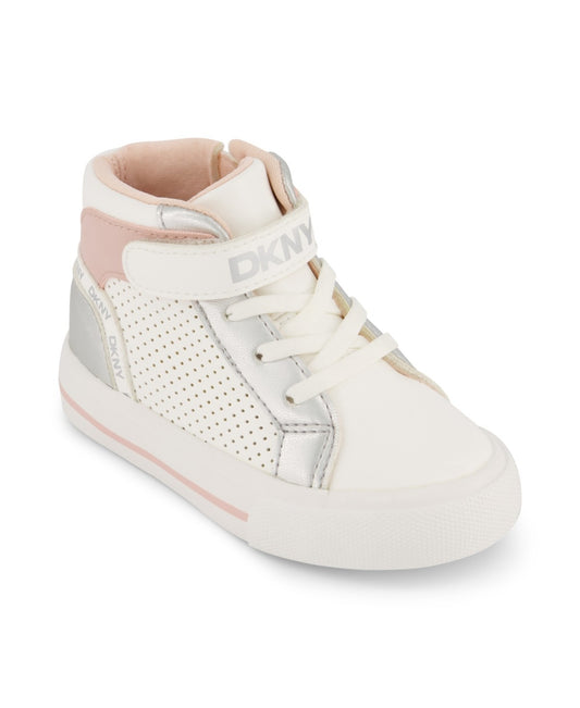 Dkny Toddler Girls Amelia Aurora High Top Sneaker - White Multi