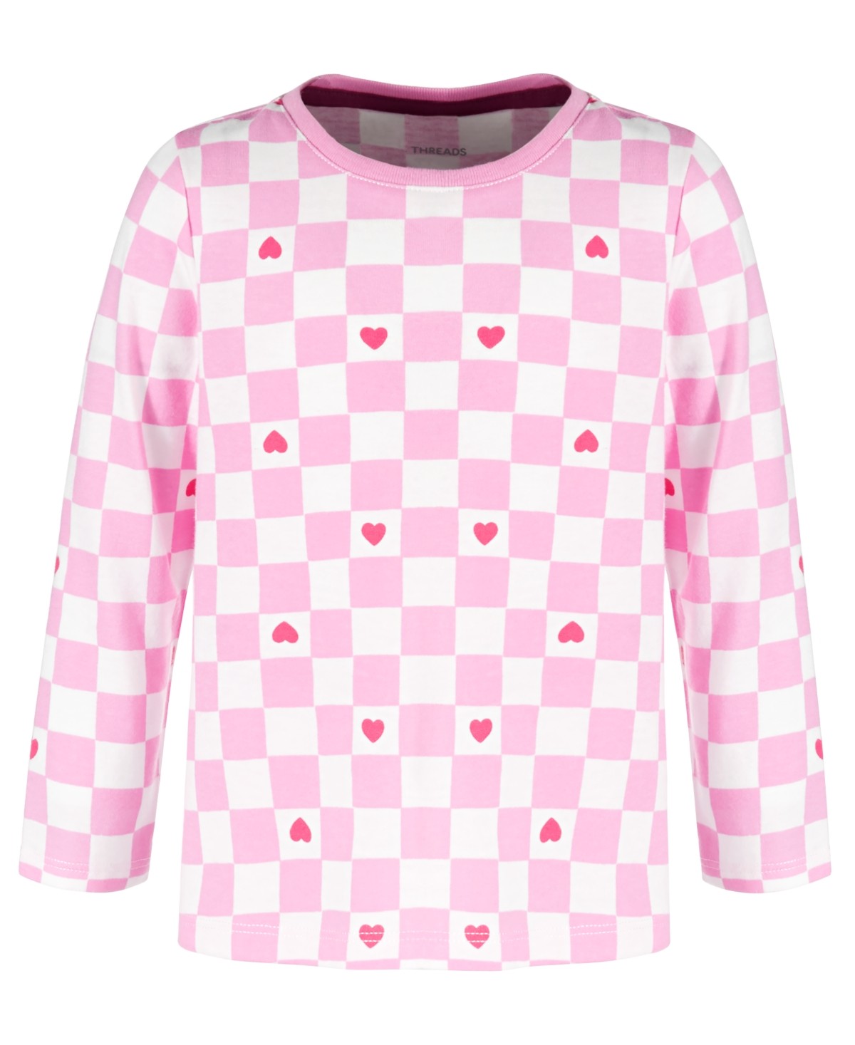 Epic Threads Toddler Girls Heart Checker Printed T-Shirt - Angel White