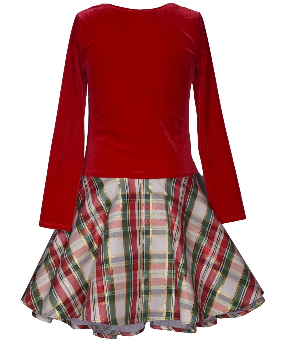 Bonnie Jean Girls Plaid Dress with Side Bow - Size 8