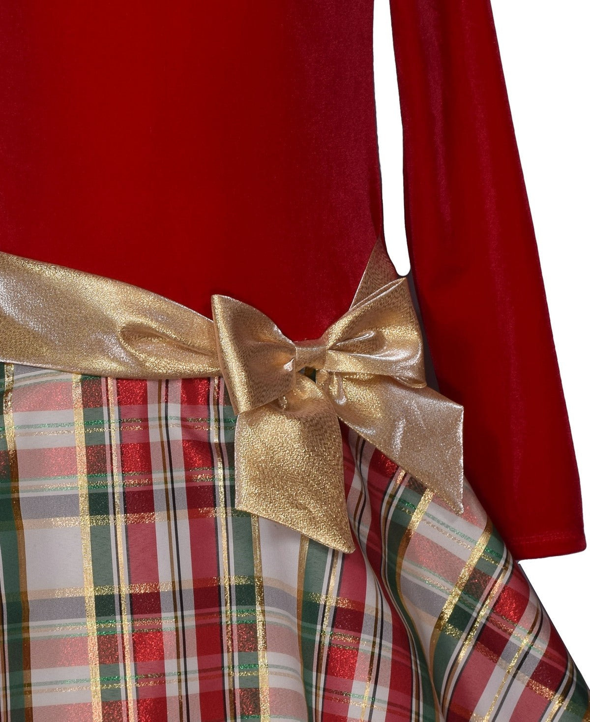 Bonnie Jean Girls Plaid Dress with Side Bow - Size 8