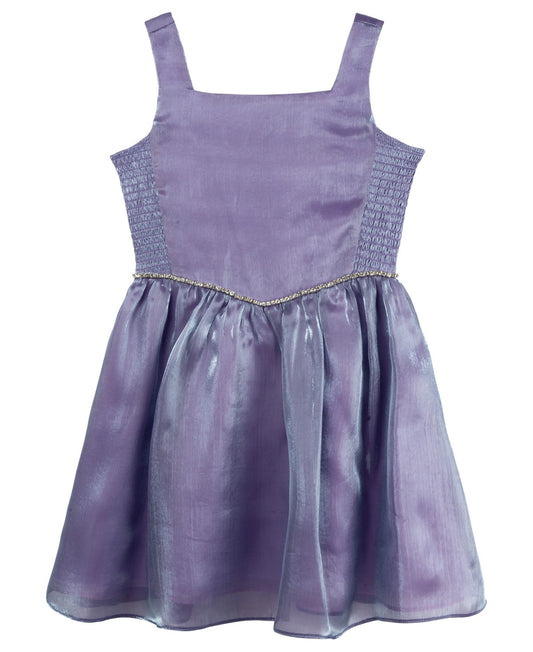 Rare Editions Shimmer Organza Party Dress, Lavender - Size 7 girl