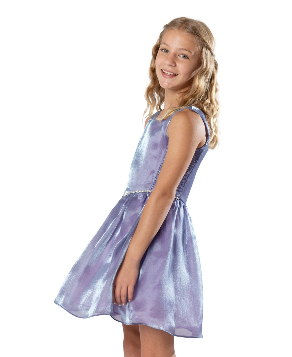 Rare Editions Shimmer Organza Party Dress, Lavender - Size 7 girl