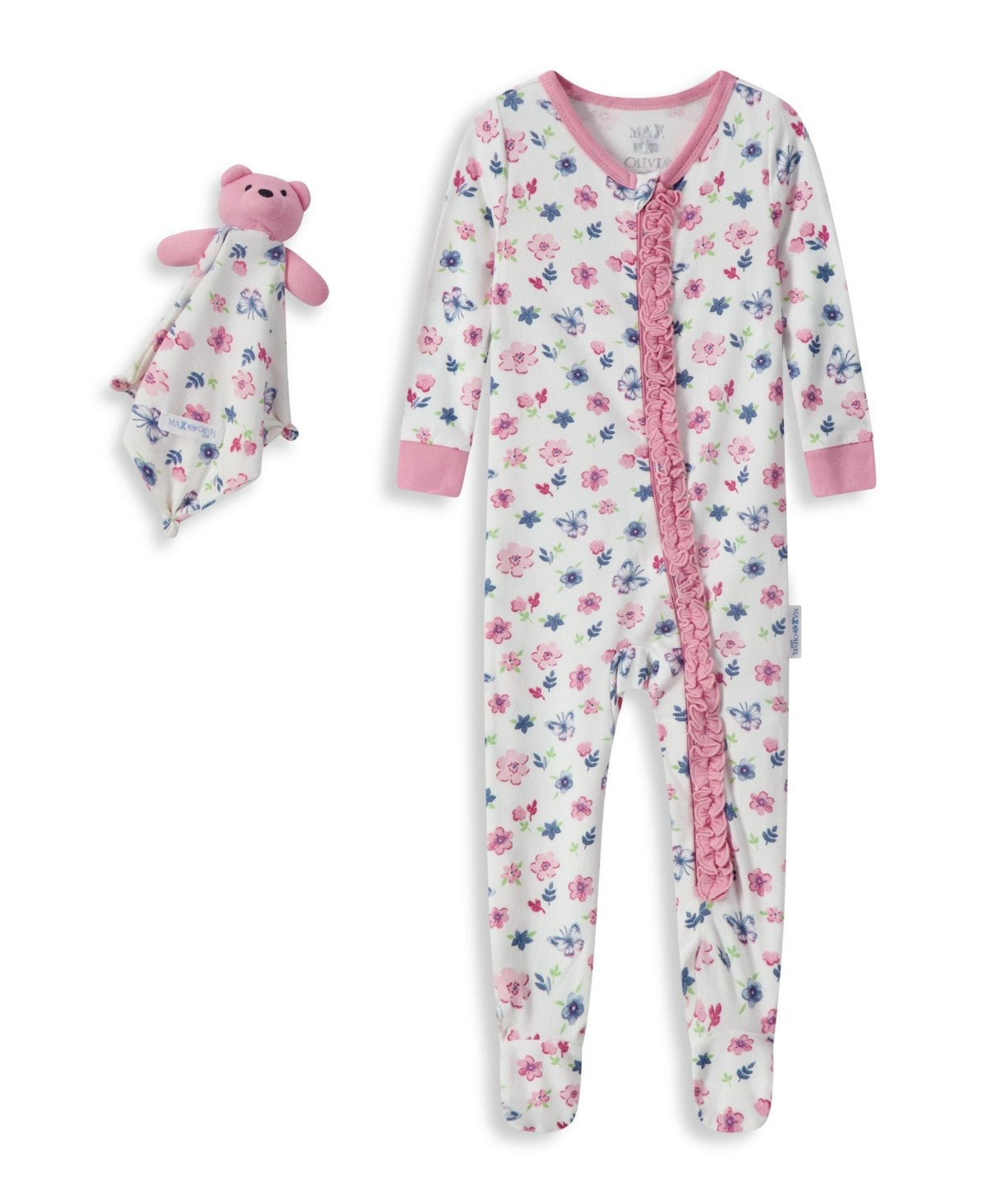 Max & Olivia Baby Girls 2-Piece Pajama Set, 24 Months